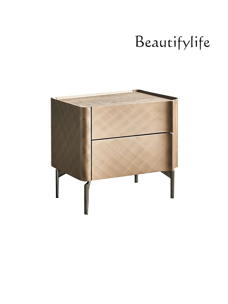 

Italian Minimalist Bedside Table Bedroom and Household High-End Designer Model Modern Light Luxury Bedside Cabinet