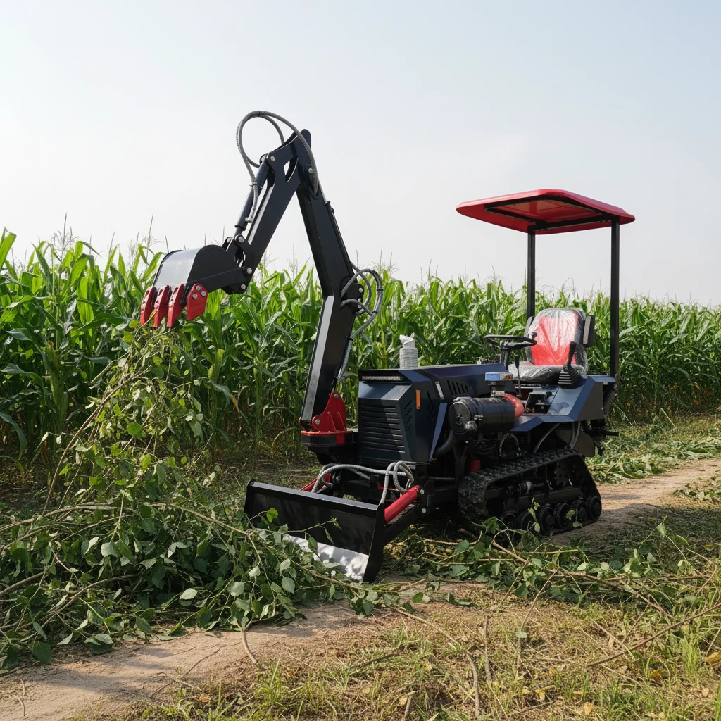 Mini Crawler Tractor For Garden Orchard Small Farm Diesel Engine Rubber Track Agricultural Plower Tilling Cultivator Machine