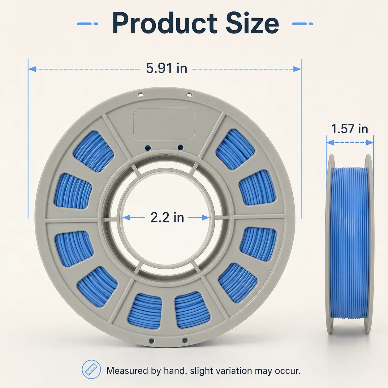 PETG 3D Printer Filament 1.75mm, 300g Compact Spool Solid Blue, Dimensional Accuracy +/- 0.03mm, Smooth Feeding for FDM Printers