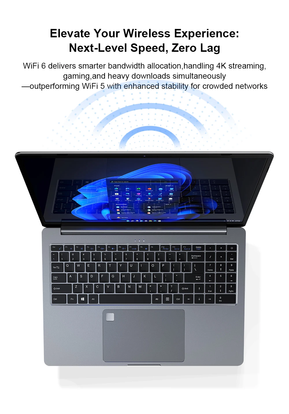 Ninkear A15 Pro Laptop AMD Ryzen 5 5500U 16 Inch 2.5K 120Hz IPS Display 16GB RAM 1TB SSD Fingerprint Reader Windows 11 WiFi 6 USB-C PD 65W Fast Charging for Business Home Office Study and Everyday Multitasking