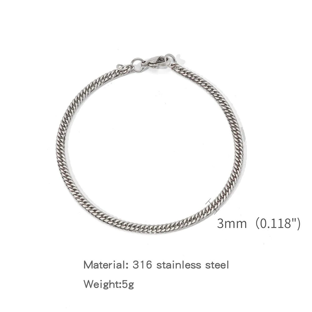 Simple Stainless Steel Silver Color NK Chain Bracelet For Men Hip Hop Jewelry Trendy Party Accessories Women Bracelet