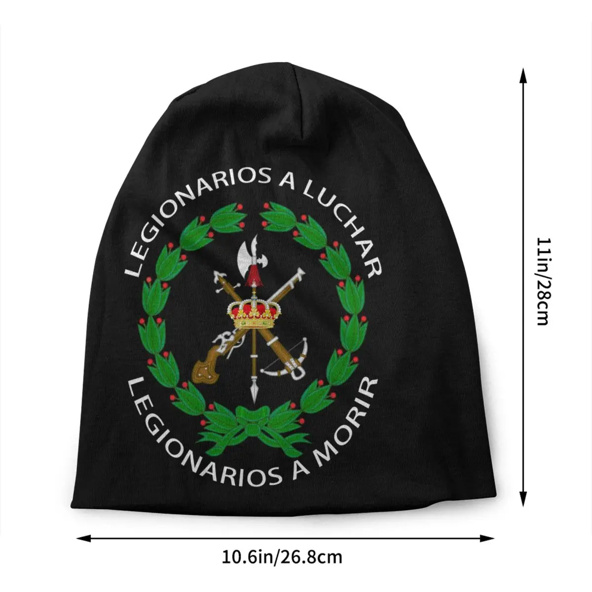 Custom Spanish Legion Bonnet Hat Knitted Hat Men Women Hip Hop Unisex Adult Spain Coat of Arms Winter Warm Skullies Beanies Caps