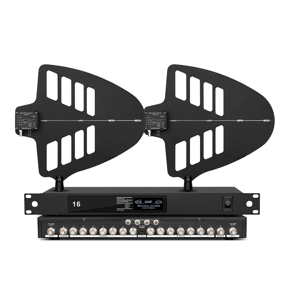 Hot Selling  D3 16 Channel Antenna Amplifier Stage Performance UHF Wireless Microphone Signal Distribution Receiver