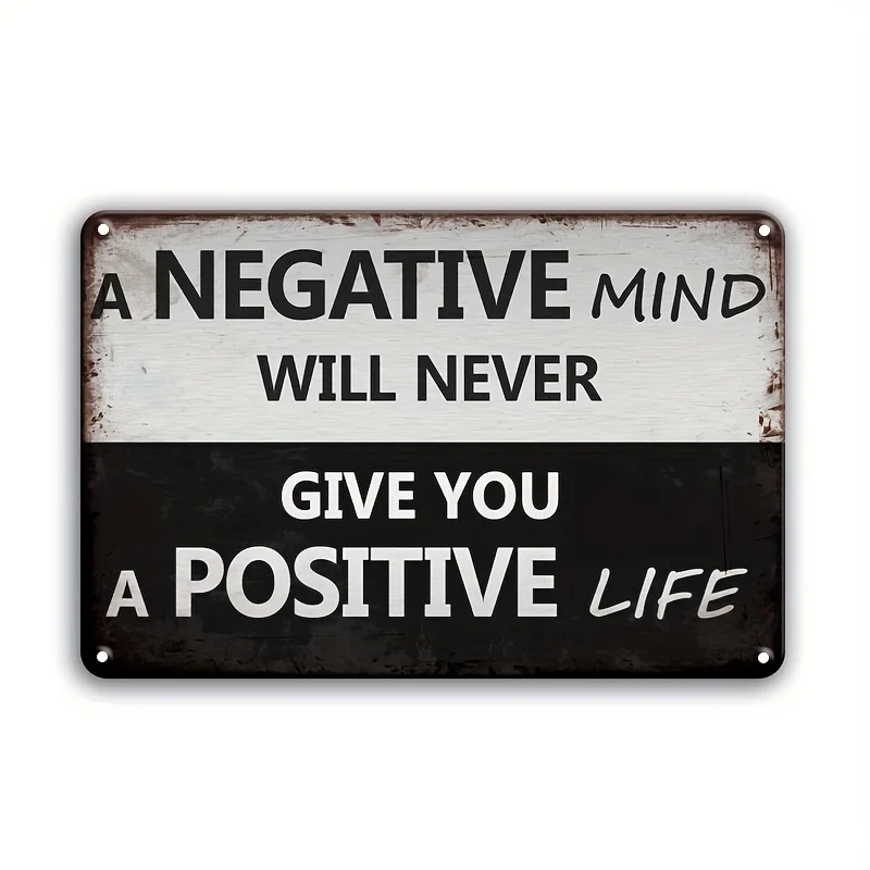2D Flat, 1pc Motivational Metal Wall Art Poster - 