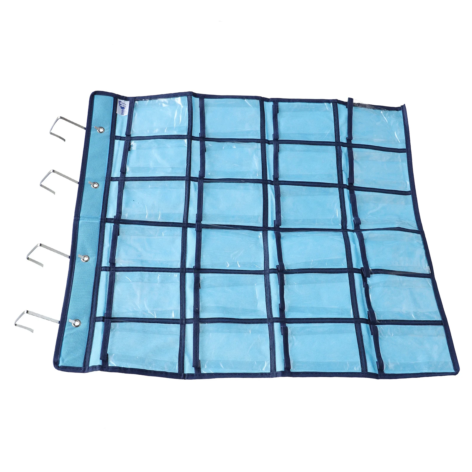 حقيبة تخزين معلقة مكونة من 24 جيبًا للهواتف المحمولة وحامل آلة حاسبة وجيوب شفافة ومنظم متعدد الأغراض للمكتب المنزلي