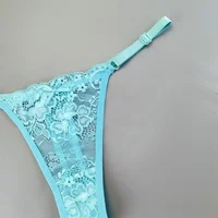 3 pièces réglable Sexy Transparent String culottes femmes sous-vêtements en dentelle taille basse femme t-back String caleçon 6