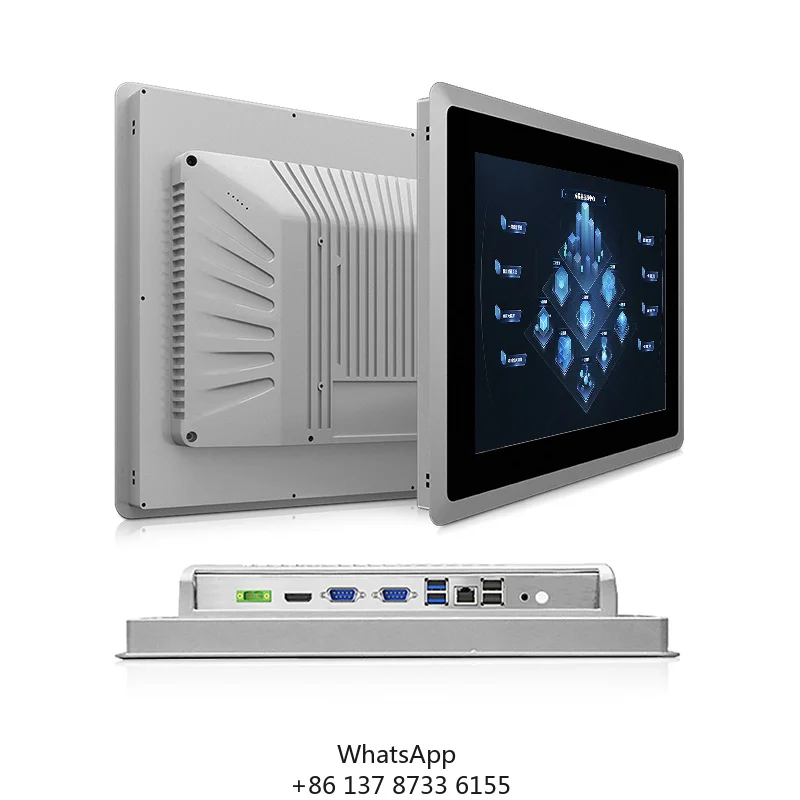 All In One Pc True Flat Embedded Industrial Pc 10 12 15 17 19 21.5 Inch Full Aluminum HMI Touch Panel Industrial PC