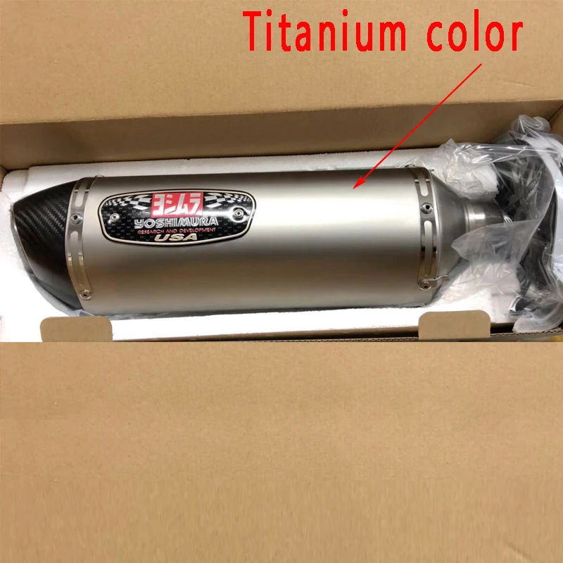 420mm With DB Killer 38-51mm Motorcycle Exhaust For Yoshimura Real Carbon Fiber Muffler Pipe Pitbike GSR 600 CB650F R77 RS Cafe 6