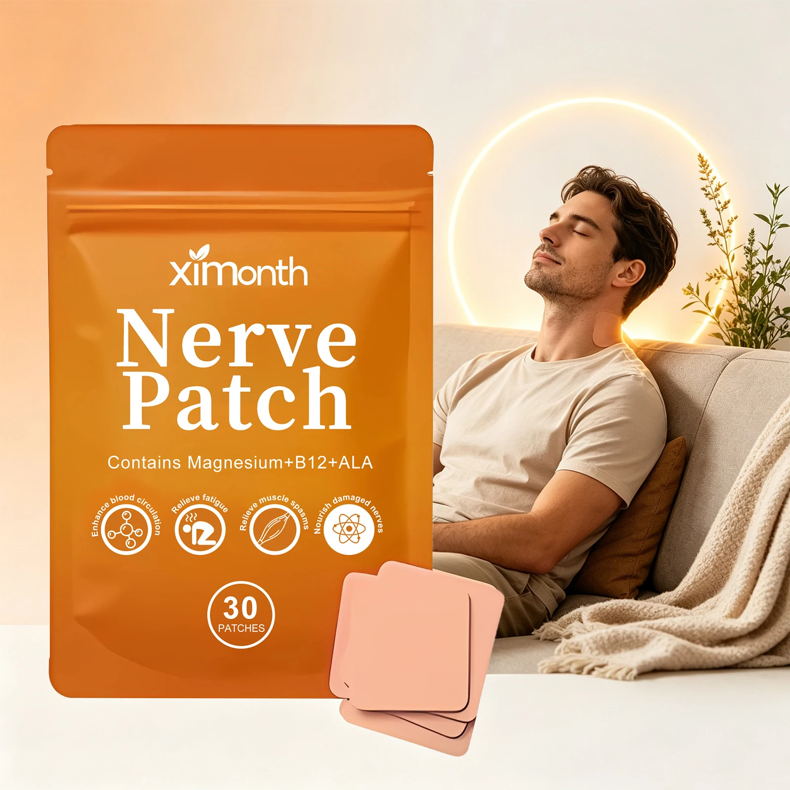 Magnesium Body Care Patches for Better Sleep Comfort Relieve Stress Relax Muscles Relieve Tension Nerve Patch for Nighttime Calm