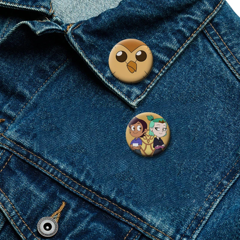 58mm Creative Cartoon Brooches A-The Owl House Button Pins Handmade Tinplate Round Badge for Clothes Backpack Decoration Gifts