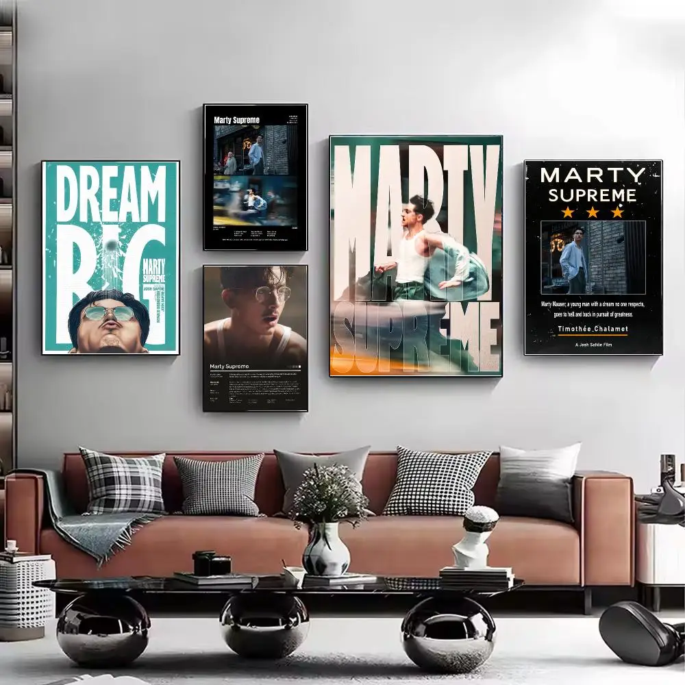 Movie Marty Supreme Poster HD Decorative Wall Art Aesthetic Home Decor for Living Room Bedroom Café Office Modern Stylish Gift