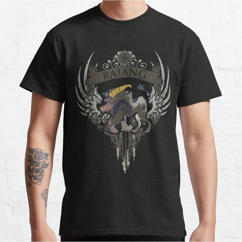 

RAJANG 0220 Monster hunter world gift t shirt for men Cartoon Video game MHW Graphic Tee Y2K Clothes All size tops S-6XL