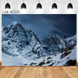 Laeacco Winter Mountain Top Snow Stone Winter Natural View Photographic Backgrounds Photography Backdrops Photocall Photo Studio