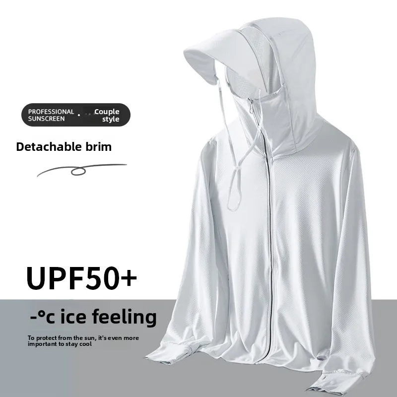UPF50+ UV Men Breathable Fishing Jacket Outdoor Sports Shirt Running Protection Ice Silk Cool Feeling Sun Protection Lightweight view 6