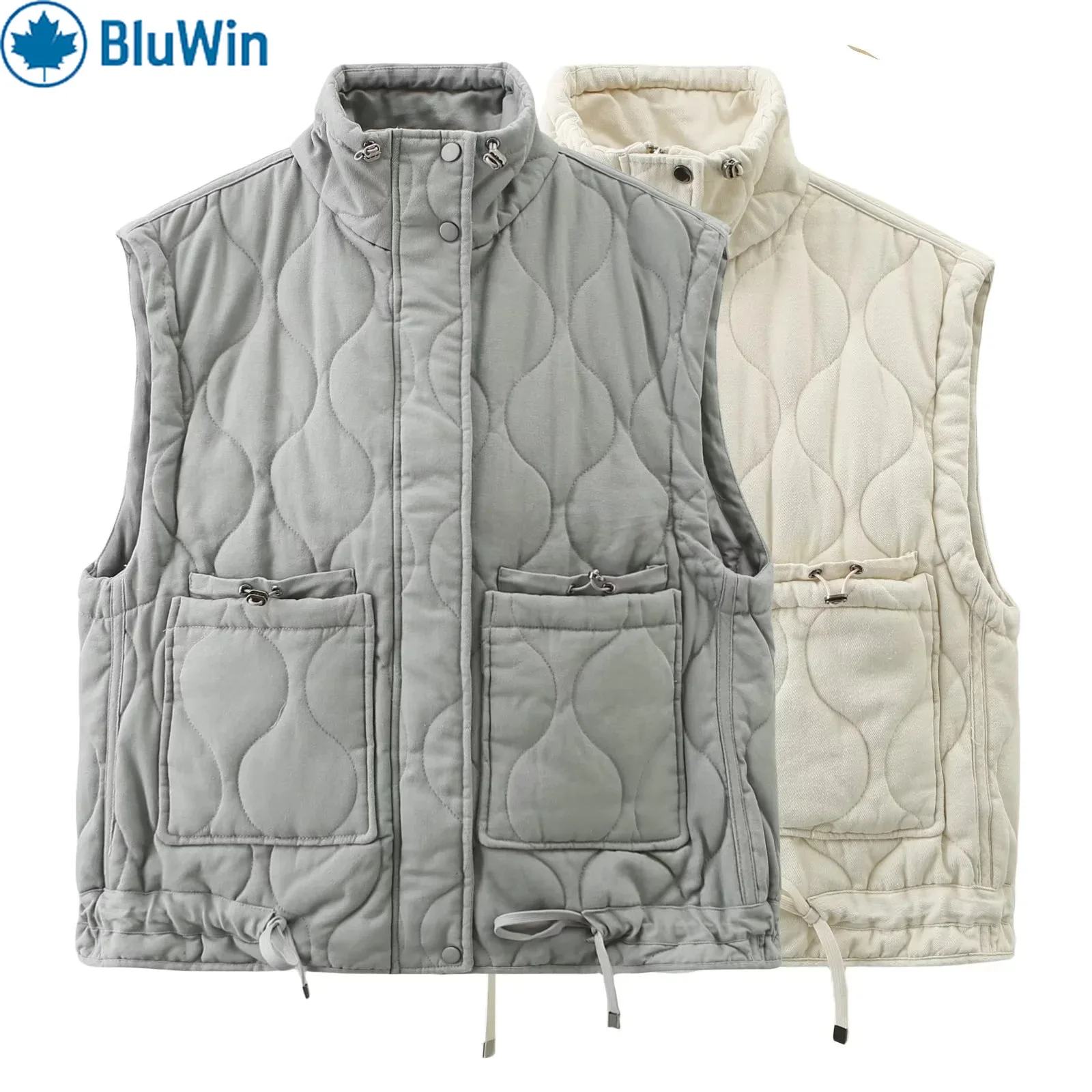 

URBANCHIC, 2 цвета, зимняя мода, стираный жилет, винтажная женская верхняя одежда без рукавов, шикарный жилет, майка, женский легкий воротник-стойка