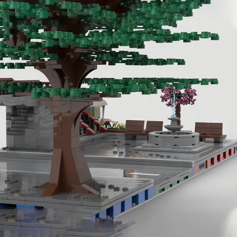 1489 Uds. MOC paisaje urbano dominante para peatones sistema de carretera Modular DIY modelo bloques de construcción juguetes de cumpleaños regalo