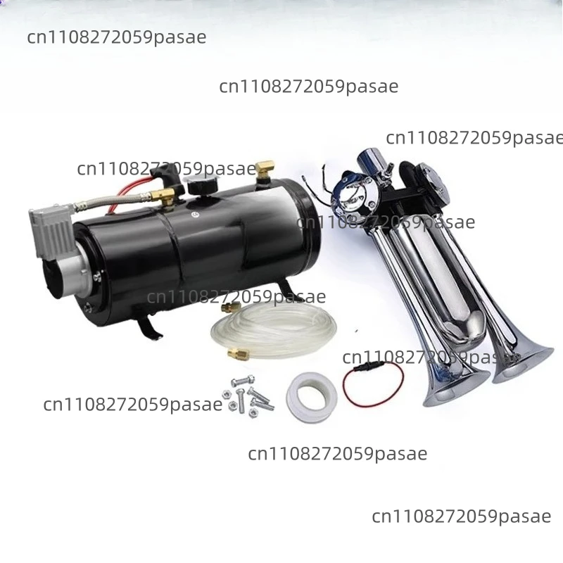 Four-Tube Air Horn Conversion Kit with 12V Air Compressor, 150psi, 3L/6L Air Tank