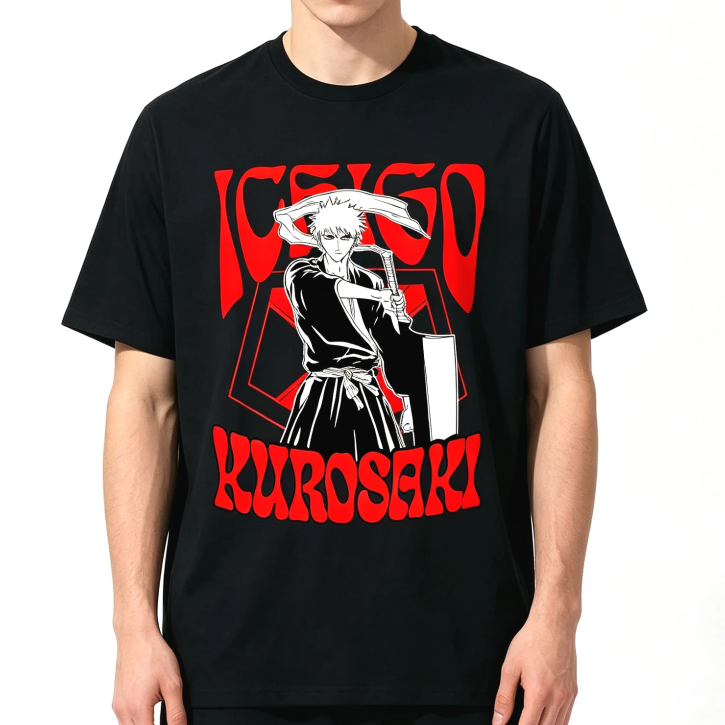 Summer Hot Sale Bleach Ichigo Kurosaki Anime T-shirts Y2K Men Women Gothic Vintage T-shirts Harajuku Cotton Oversized T-shirts