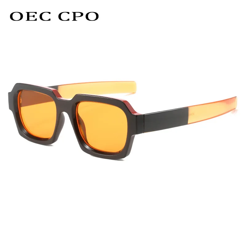 

Fashion Square Double Color Sunglasses Women Men Trends Punk Sun Glasses Female Brand Designer Orange Shades UV400 Eyewear Lady