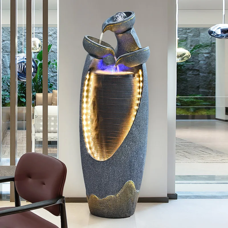 Living room feng shui ball flowing water fountain, lucky landing circulating water, home humidifier opening gift