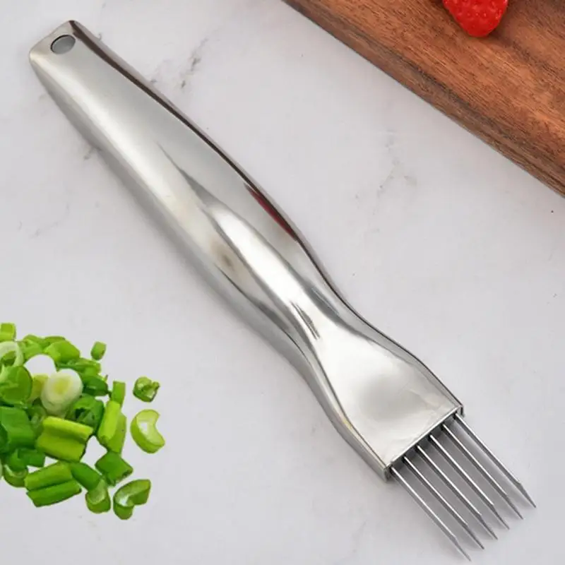 Green Onion Cutter Stainless Steel Vegetable Shredding Tool Scallion Shredder Multifunctional Chive Cutter For Home Kitchen