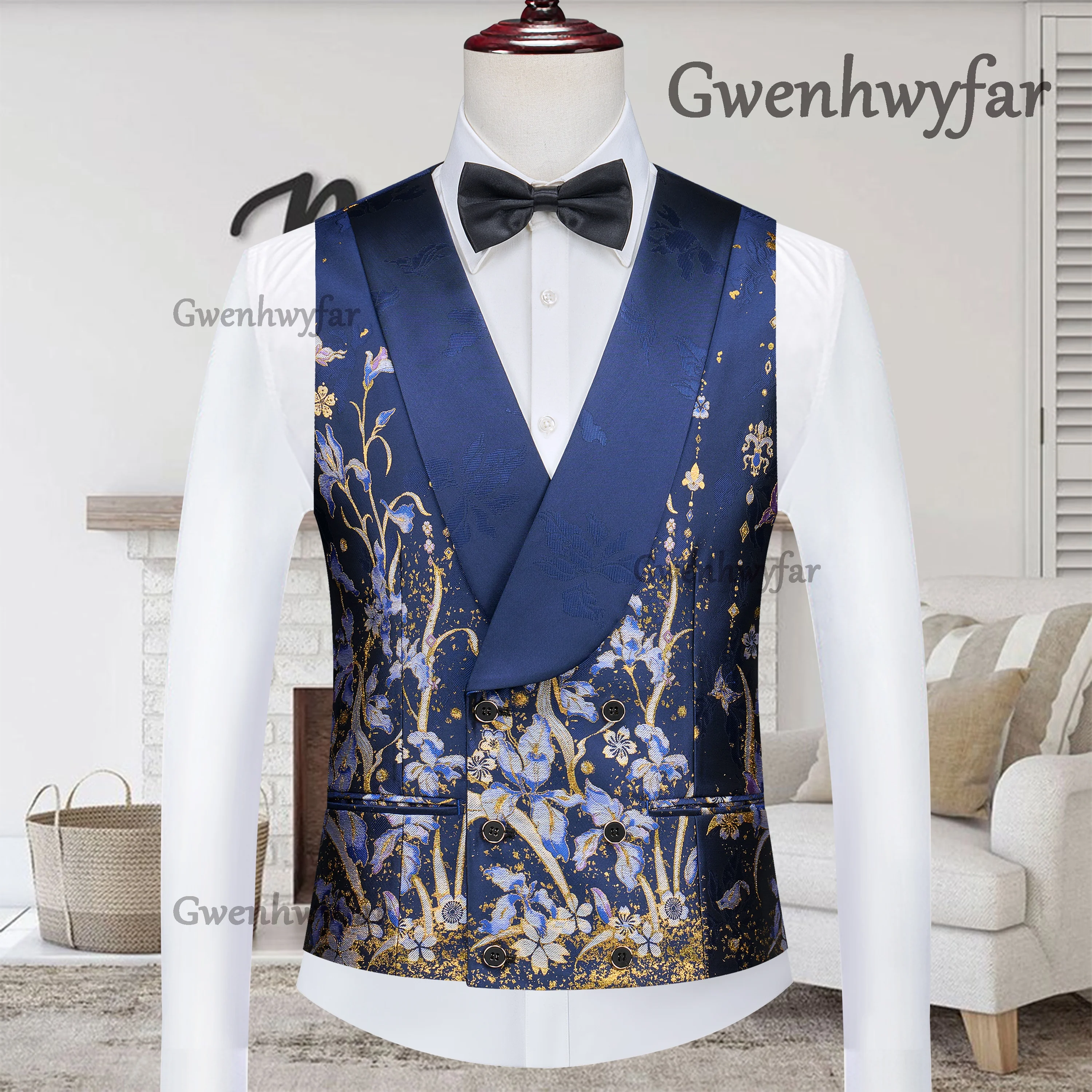 Immagine 4: Gwenhwyfar 2026 Completo da Uomo di Lusso Personalizzato, Abito da Cerimonia Elegante con Giacca, Pantaloni e Gilet (3 Pezzi)