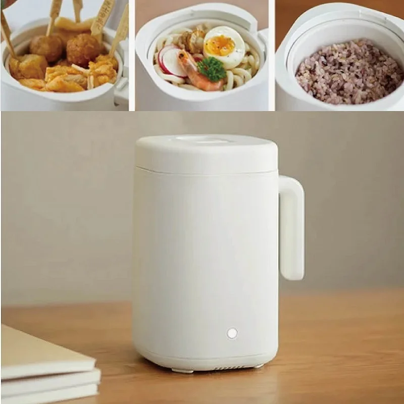 Electric Cook Pot Portable Mini Electric Lunch Box For 1~2 People 220V 800ml Rice Cooker Multi-function Ceramic Non-stick Fast