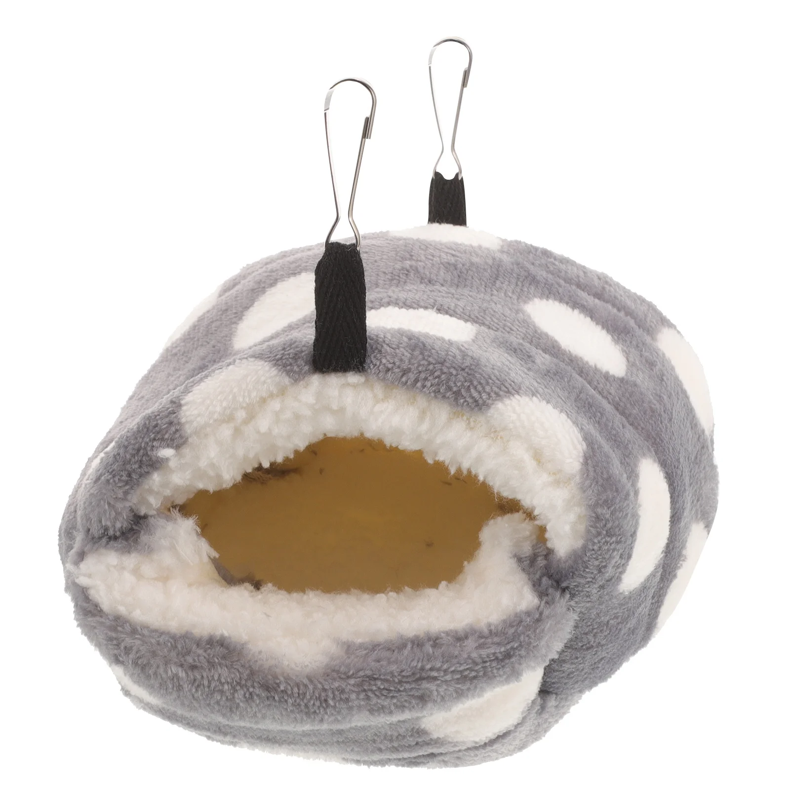 

Warm Cotton Nest For Small Pets Fleece Bed House With Hooks Portable Winter Hut For Hamster Parrot Chinchilla Grey Size