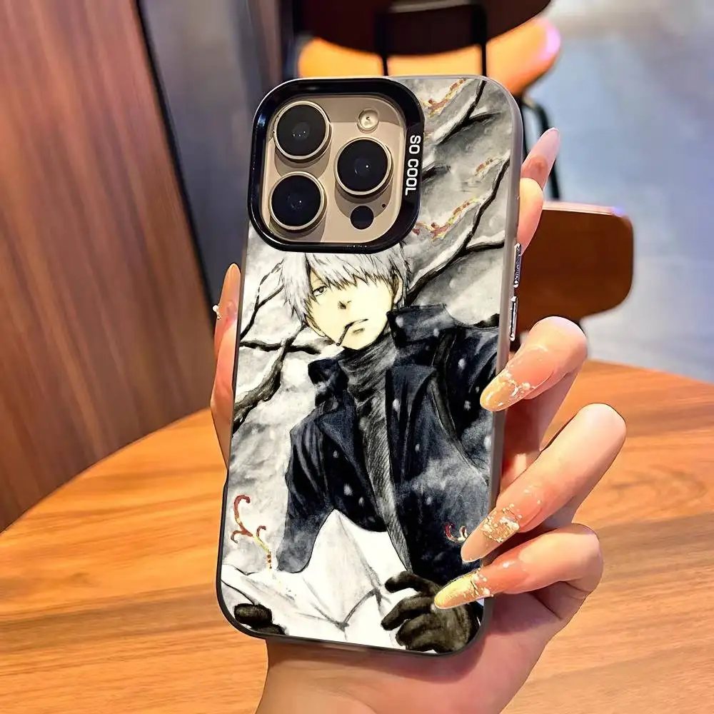 Fantasy anime M-Mushishi Ginko   Colored Silver Phone Case For iPhone 11 12 13 14 15 16 17 Plus Pro Max XS view 6