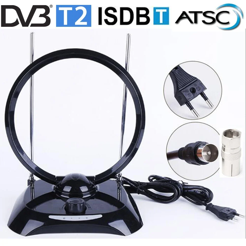 

38 DBI High Gain Active Indoor Antenna Strong Reception Suitble For Dvb-T2 ISDBT Atsc FM Radio Decoder Tuner