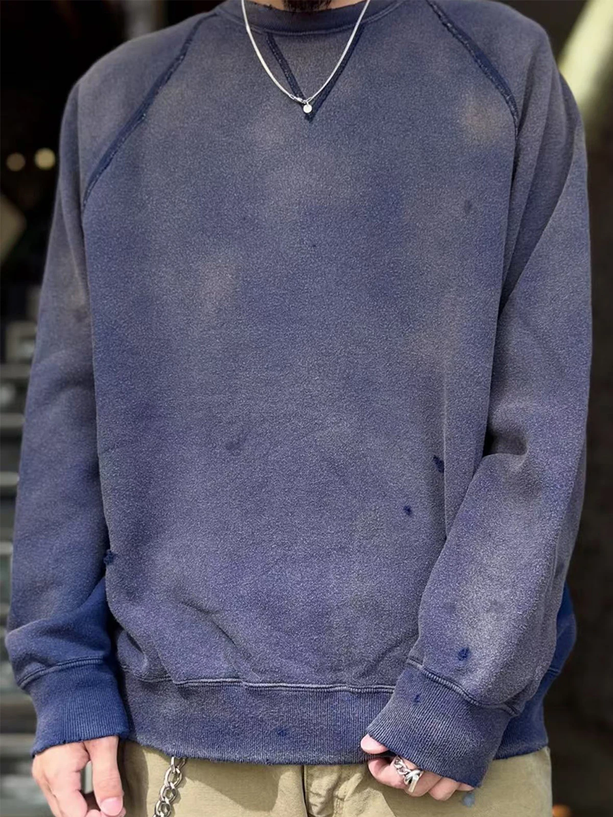 

MADN MDNS Retro Waed Heavyweight round Ne Hoodie Wu Wen Le Streetwear Cotton Sweatirt ex Casual Comfortable