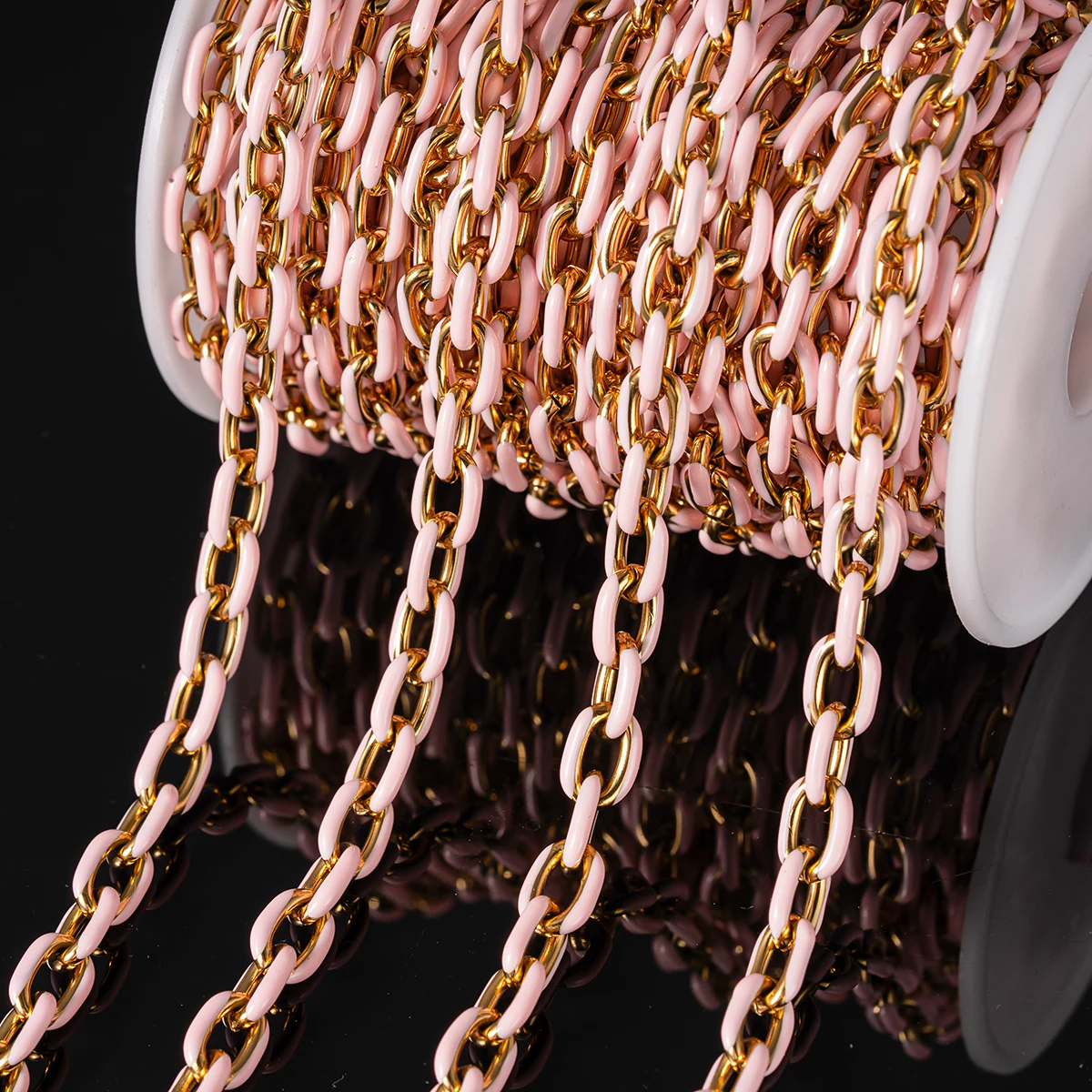 0.5m/1m Stainless Steel Enamel Chains Cable Link For DIY Necklace Bracelets Accessories Jewelry Making Supplies Findings Crafts