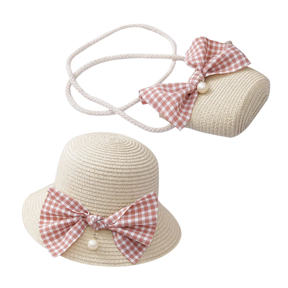 

1 set 1 Set Beach Straw Hat Lightweight Uv Protection Wide Brim Cap Comfortable Headwear Gift Beige Design