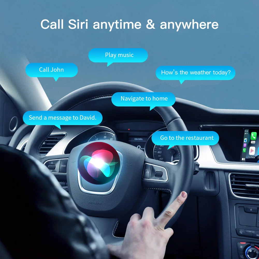 CARABC Wireless CarPlay Android Auto Adapter Mirror Link AirPlay Bluetooth GPS Navigation For Audi A3 8v 2013-2018