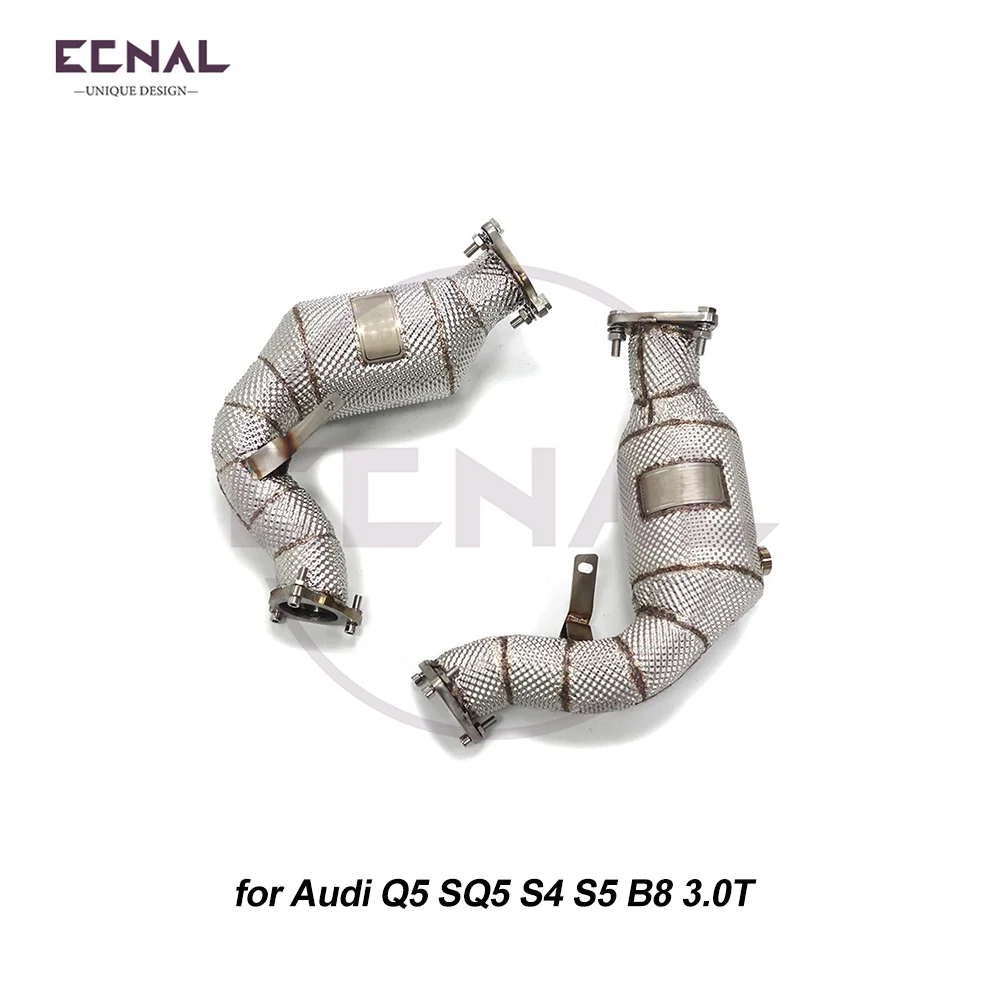 

Ecnal Exhaust Downpipe for Audi Q5 SQ5 S4 S5 B8 3.0T 2012-2016 High Quality SS304 Exhaust Pipe with Catalytic Converter