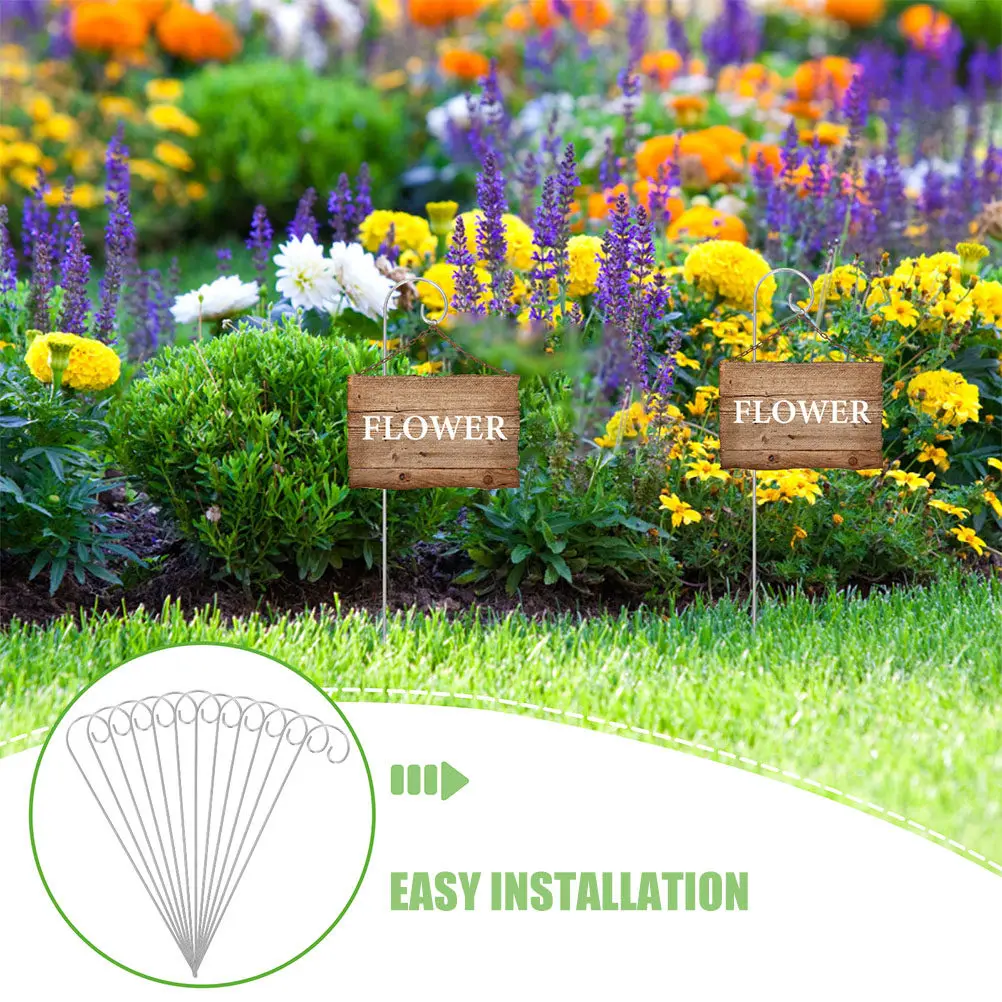 30Pcs Garden Shepherd Hooks Outdoor Metal Plant Label Holder Tall Flower Decorative Stake for Balcony Patio Lawn Decoration