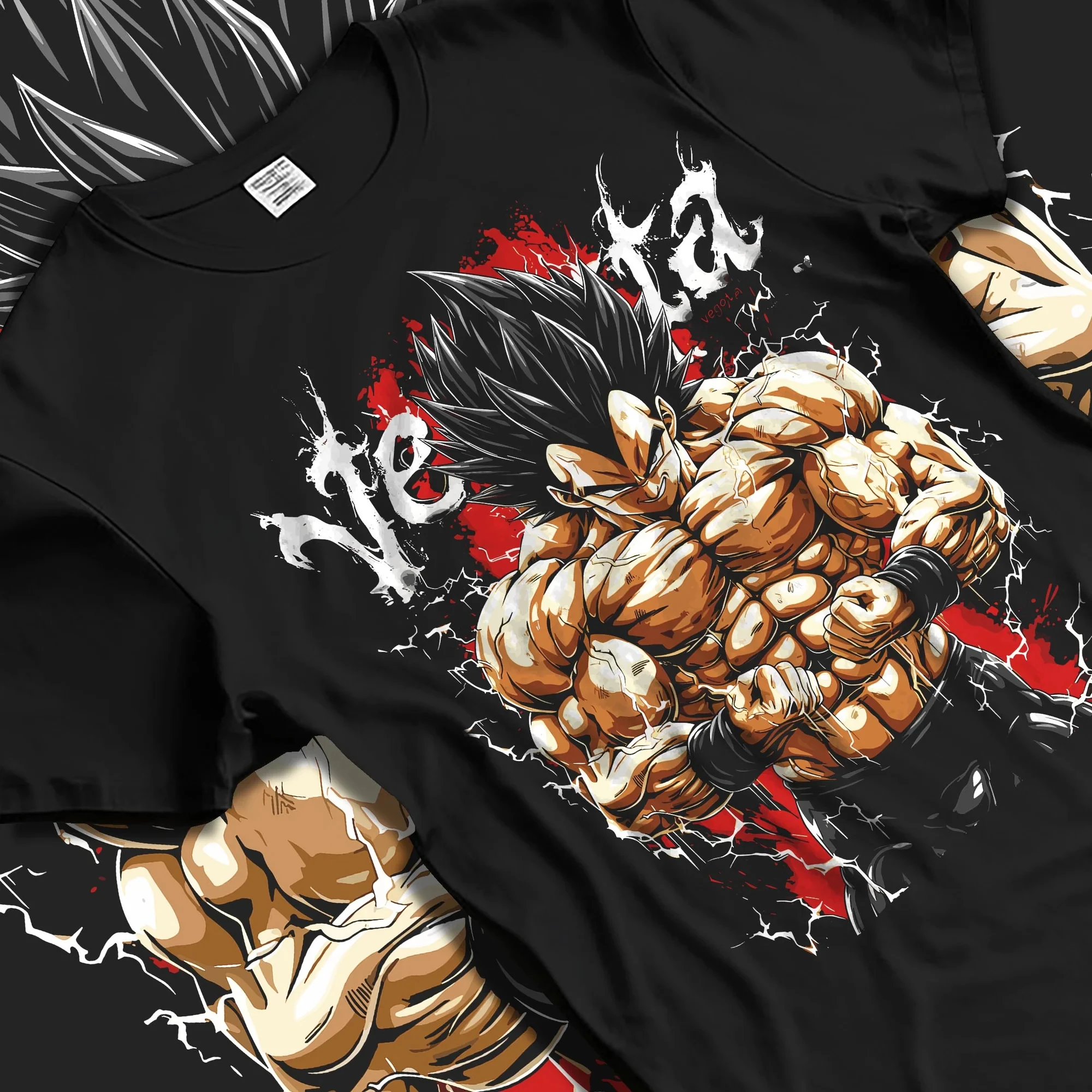 2026 Sommer Dragon Ball Vegeta Power Up Print 100% Baumwoll-T-Shirt Unisex Hochwertige Vintage Anime-Grafik für Erwachsene & Kinder