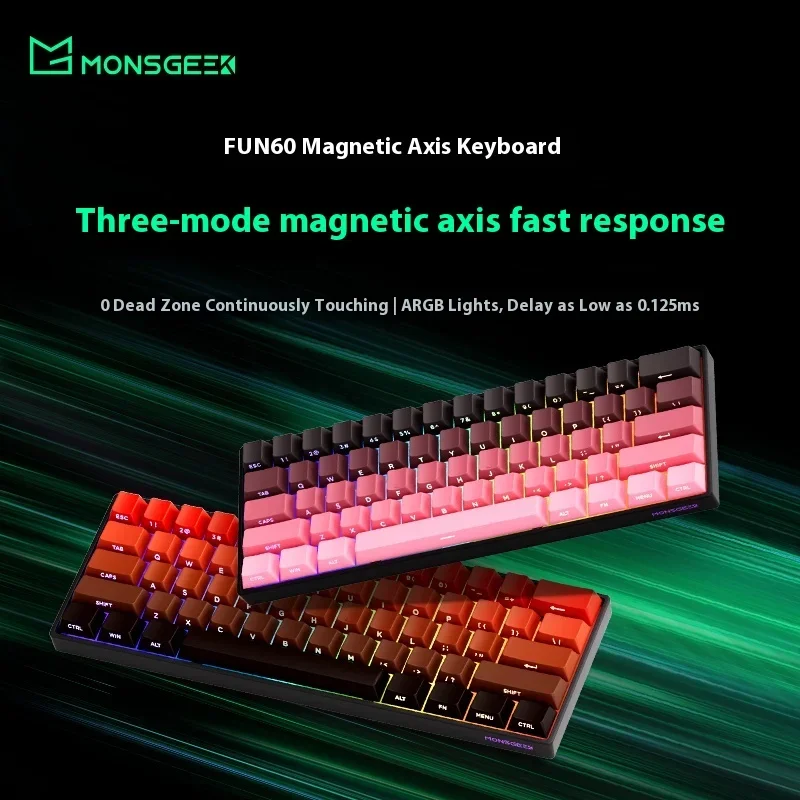 FUN60 Pro Gaming คีย์บอร์ดสวิทช์แม่เหล็ก Rapid Trigger 0.01 มม.8KHz ARGB อลูมิเนียมคีย์บอร์ดไร้สาย/แบบมีสาย