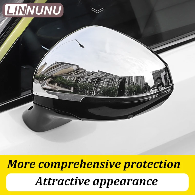 LINNUNU 2pcs Rearview Mirror Cover Cap Covers Side Rear View Rain Frame Trim Car Anti WearExterior Accessories Fitfor Lynk&Co 01