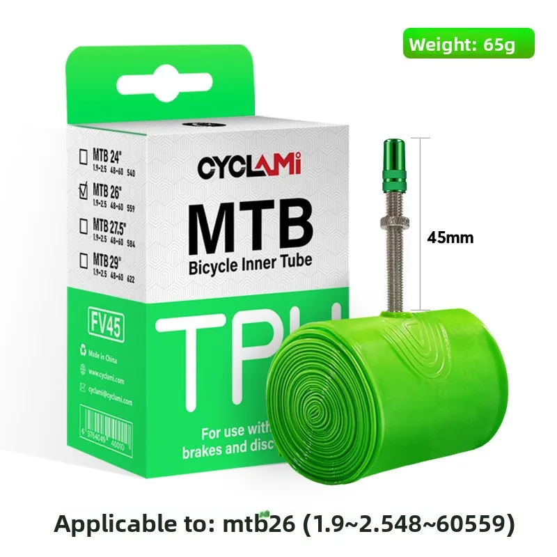 

Ultra-light Bicycle Inner Tube Road and Mountain Bike Inner Tube TPU Metal Valve Inner Tube