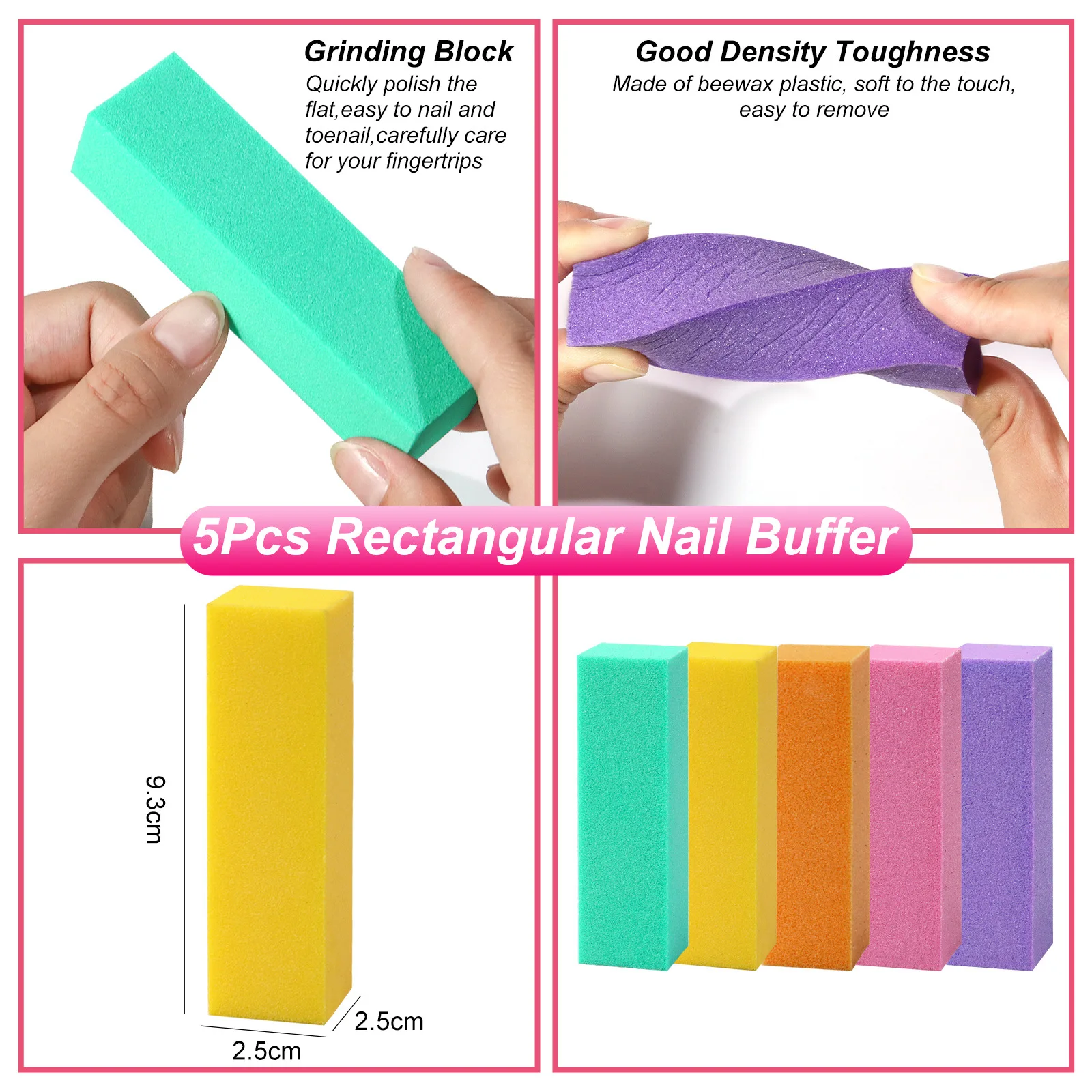 18pcs Polish Tools Buffer Professional Sand Sponge Files Manicure Nails Polisher Set Brush Acrylic Nail Kit Rubbing