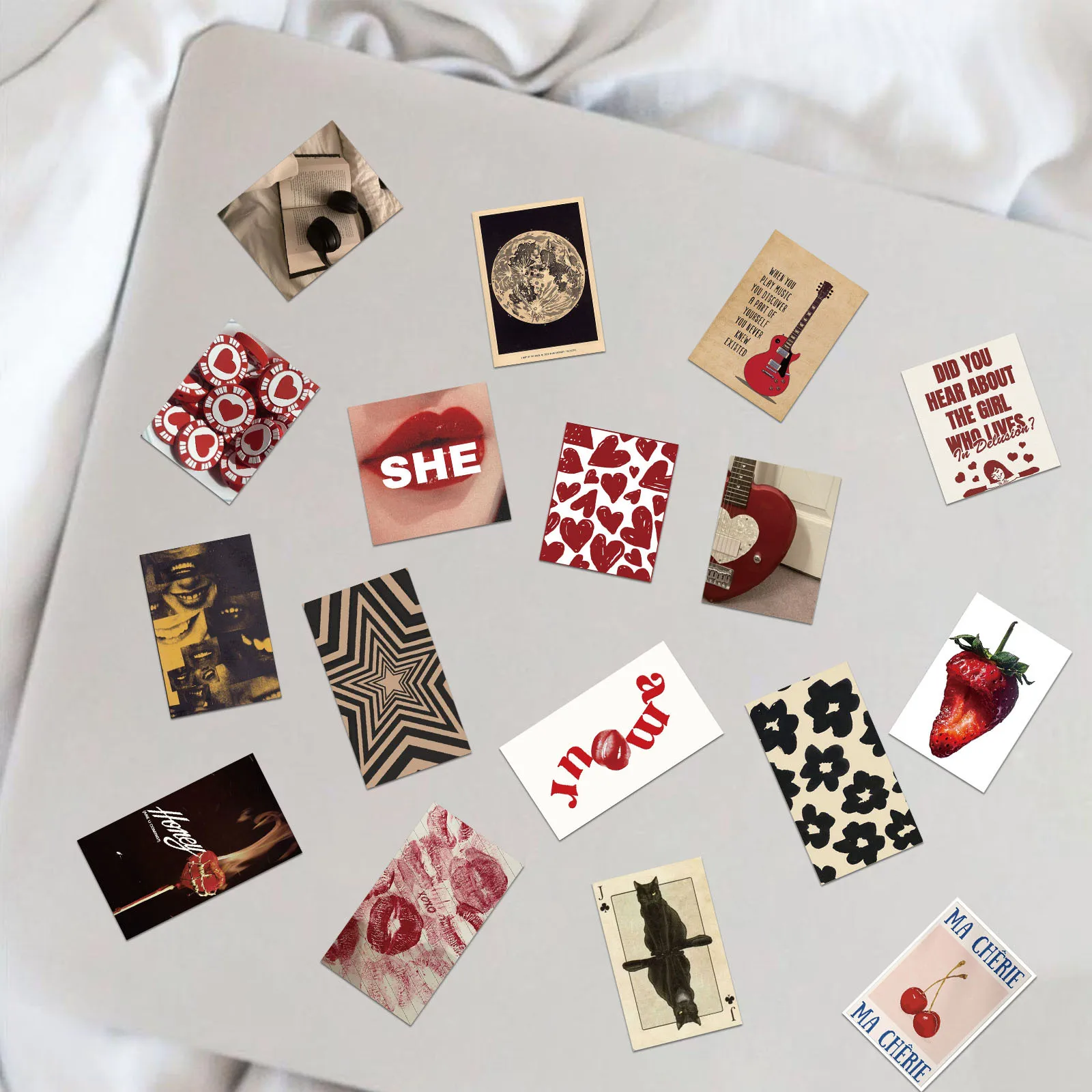 50 Uds. De pegatinas de grafiti Y2K de estética Retro con corazón romántico para niña, pegatina impermeable para teléfono, guitarra, portátil, maleta, juguete para niños