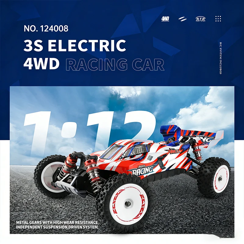 WLtoys 1/12 RC Cars 124008 124010 2.4G High-Speed ​​4WD 60km/h Brushless Remote Control Racing Car Toys For Kids And Adults Gift