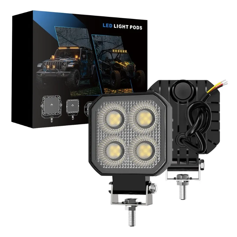 2PCS White  6000K 12V 24V High Brightness Diffused LED Work Light Excavator  Vehicle Auxiliary Light Off-Road Vehicle Lamp