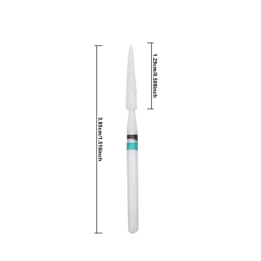 1Pcs Long Ceramic Nail Drill Bit – Cuticle Remover, Step Design, Gel Removal & Dead Skin Cleaning, 3/32” Shank