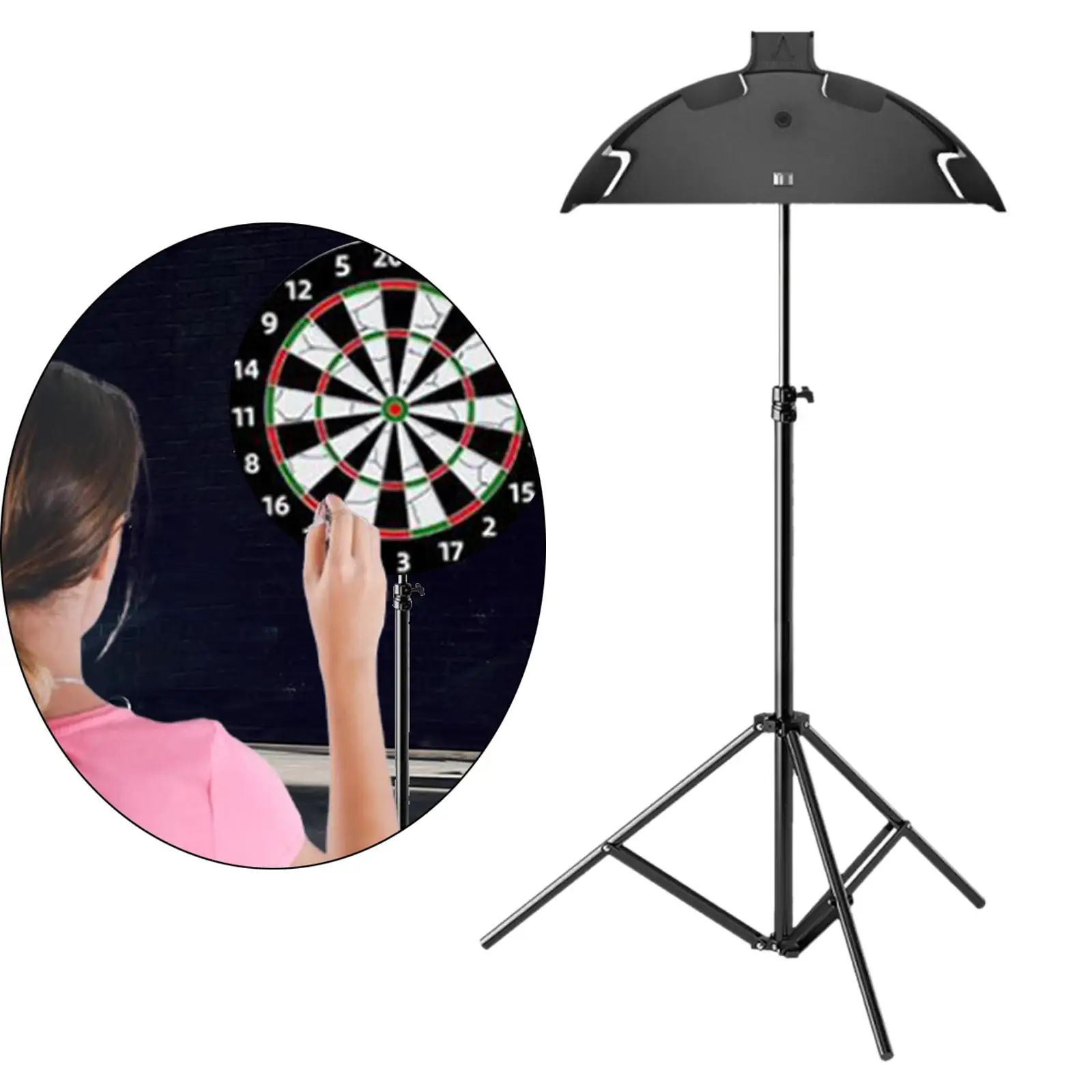 Stable Dartboard Stand Adjustable Height Freestanding Tripod Board Holder for Accessories and Play