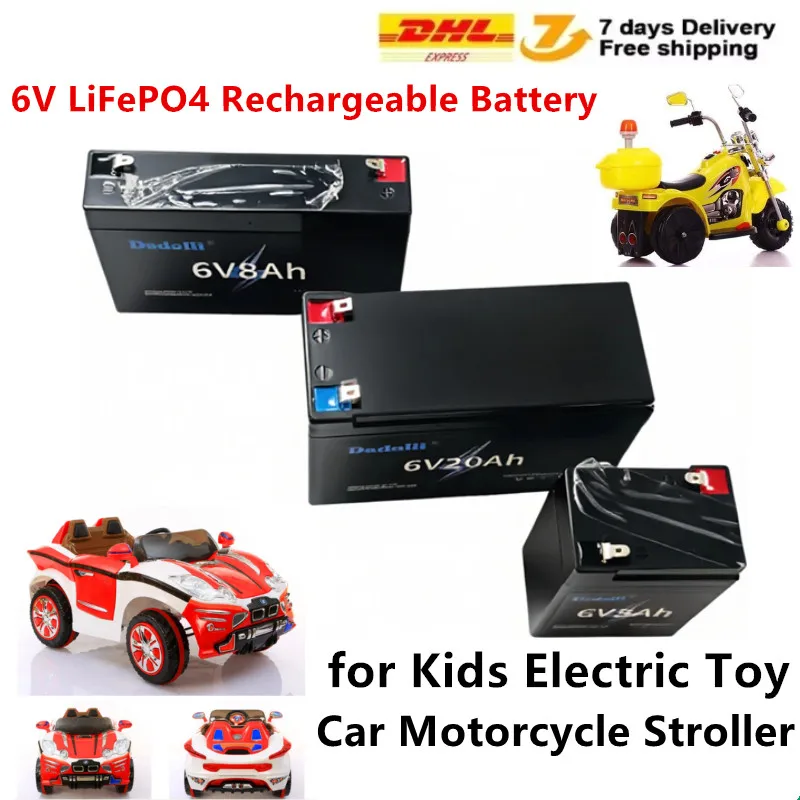 6 فولت LiFePO4 بطارية قابلة للشحن 5AH 8AH 10AH للأطفال لعبة كهربائية سيارة دراجة نارية عربة #2