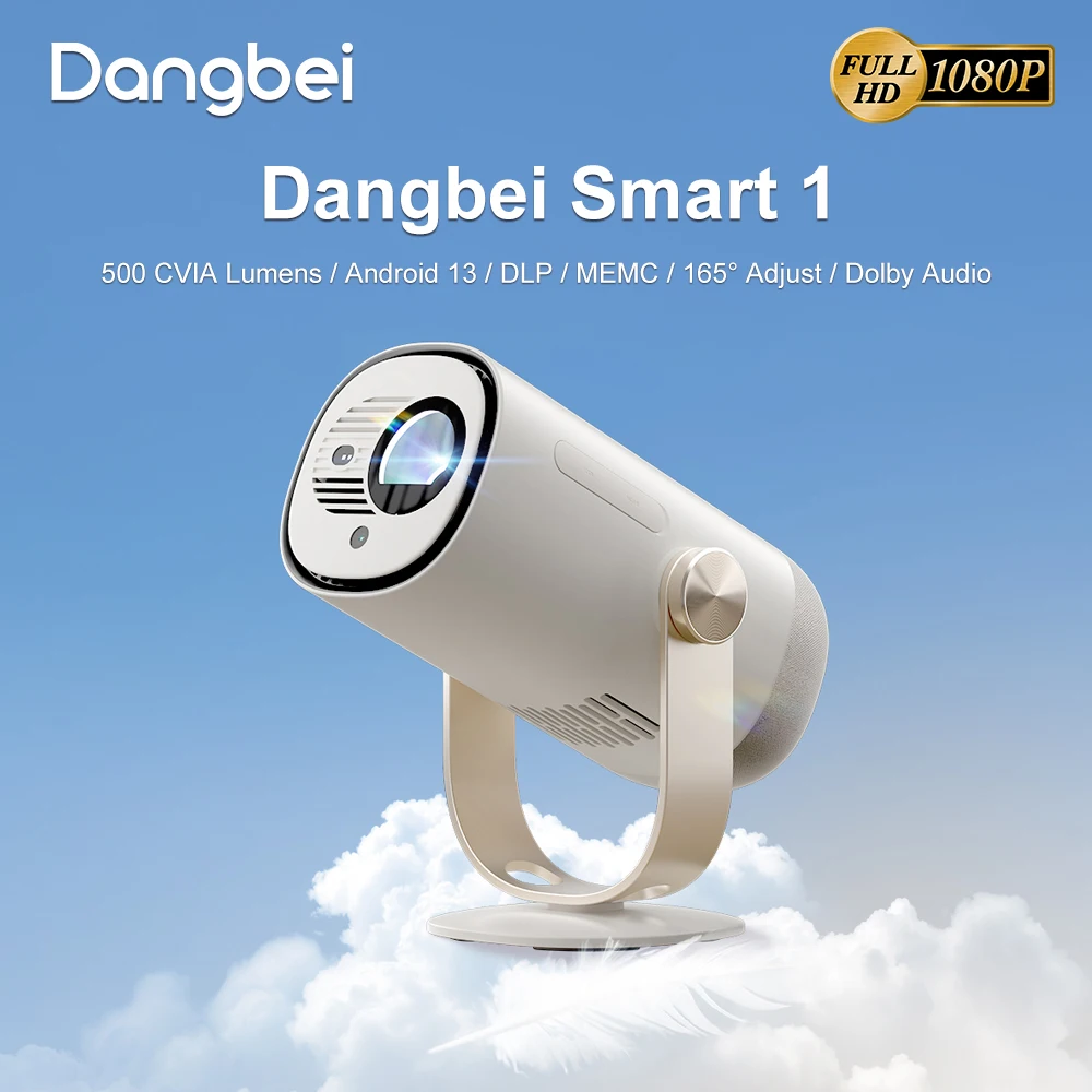Dangbei Smart 1 DLP Mini Portable Projector Android 13 Support 4K TV Home Theater With Auto Focus And Keystone Correction MEMC