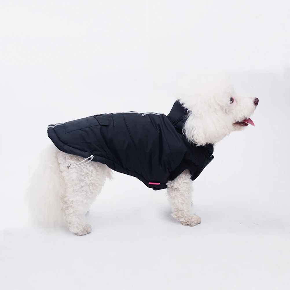 

Pet Dog Warm Cotton Vest with Glow Design Breathable Lightweight Jacket for Adventure Wear Black Xl