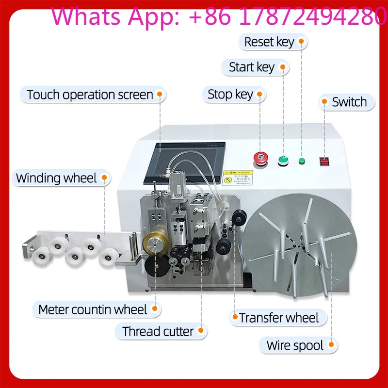 Automatic Cable Coiling and Cutting Machine System Integrated Meter Counting & Winding Sorting for USB Charger Headphone Cables